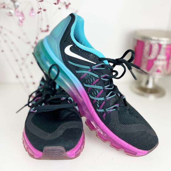 Nike Air Max 2015 Low Top Athletic Running Sneaker Shoes Black Clearwater Size 8 - Picture 1 of 12